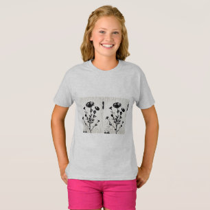 Medieval Flower Art Drawing T-Shirt