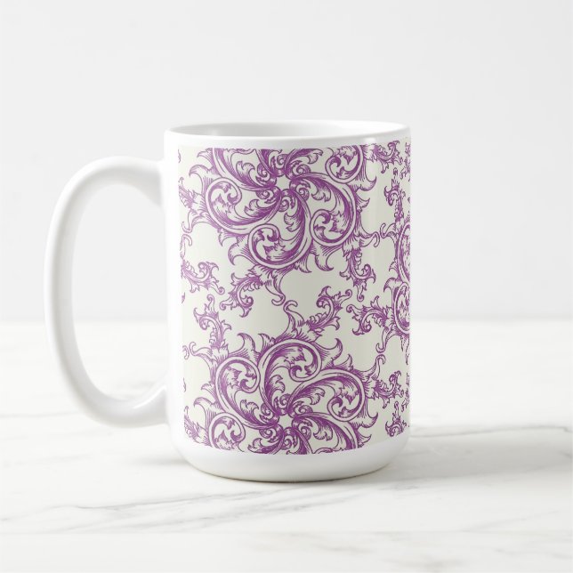 medieval flower pattern coffee mug (Left)