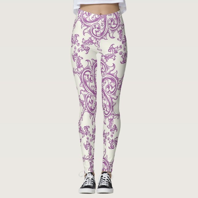 medieval flower pattern leggings (Front)