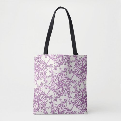 medieval flower pattern tote bag