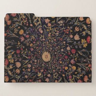 Medieval Flowers on Black File Folder