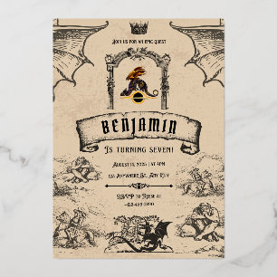 medieval  foil invitation