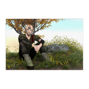 Medieval Forest Prince Fantasy Portrait Acrylic Print