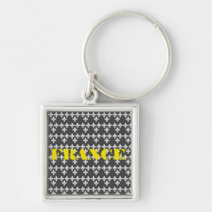 Medieval France Heraldic Print Monochromatic Art Keychain