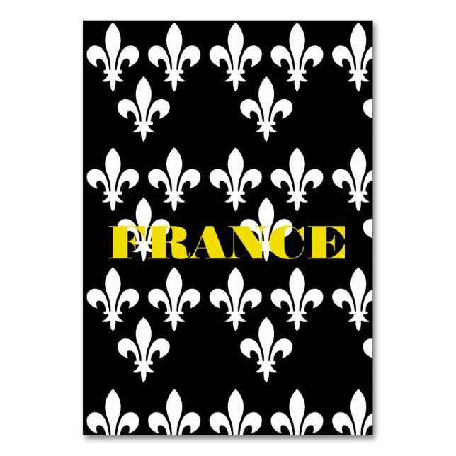 Medieval France Heraldic Print Monochromatic Art Table Number (Front)