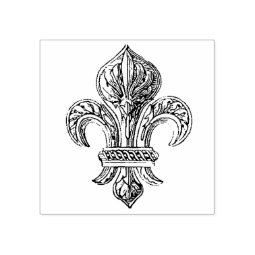 Medieval French Fleur de Lis Rubber Stamp | Zazzle