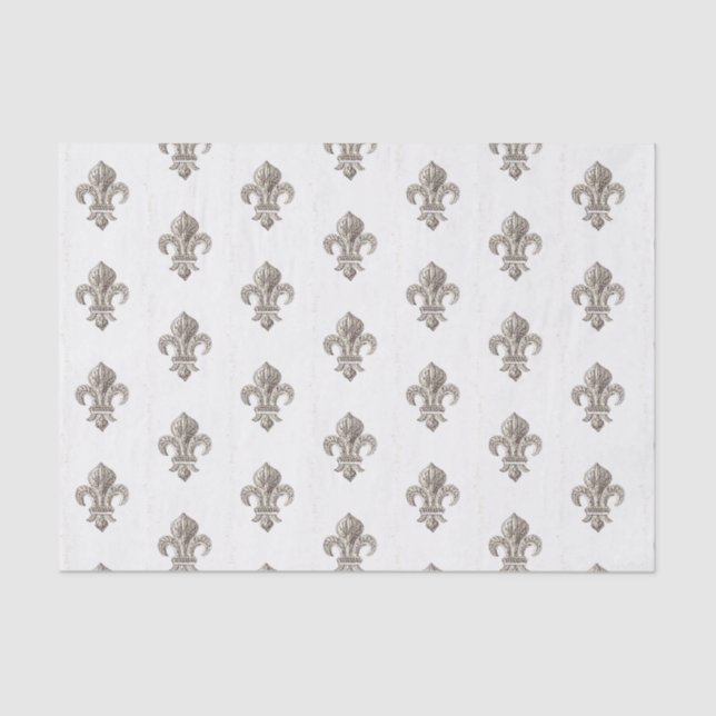 Medieval French Fleur de Lis Tissue Paper (Front)