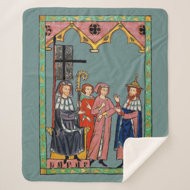 Medieval Funny Hat Day Sherpa Blanket (Front)