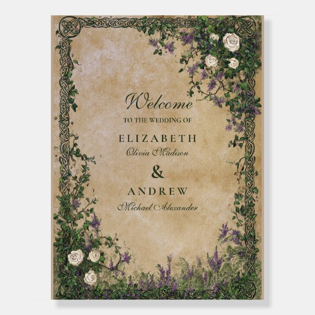 Medieval Garden Romance Wedding Foam Board (Front)