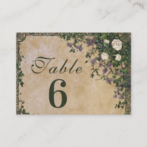 Medieval Garden Romance Wedding Place Card