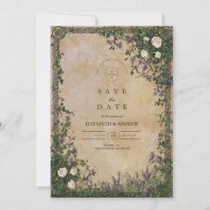 Medieval Garden Romance Wedding Save The Date