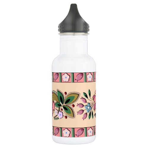 Medieval german floral ornament stainless steel water bottle