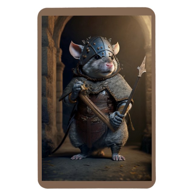 Medieval Gladiator Rat Magnet (Vertical)