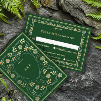 Medieval Gold Floral Hearts and Sword Wedding RSVP