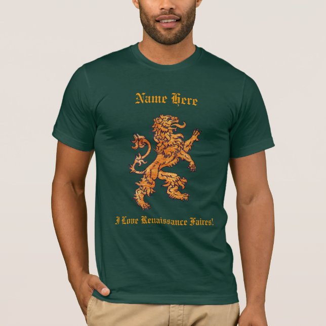 Medieval Gold Lion T-Shirt (Front)