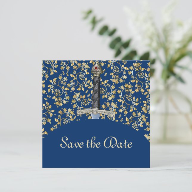 Medieval Gold Save The Date (Standing Front)