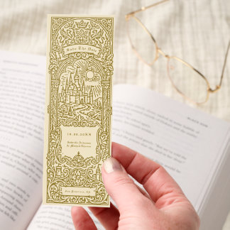 Medieval Gold Wedding Bookmark Save The Date