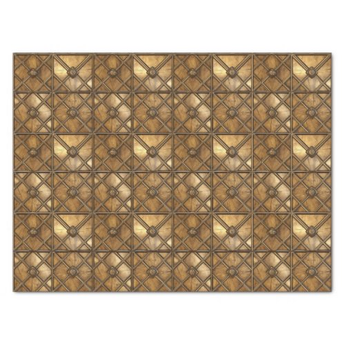 MEDIEVAL GOLD WOOD METAL DECOUPAGE TISSUE PAPER