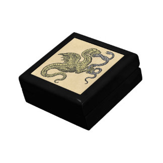 Medieval Golden Dragon and Snake Keepsake Box