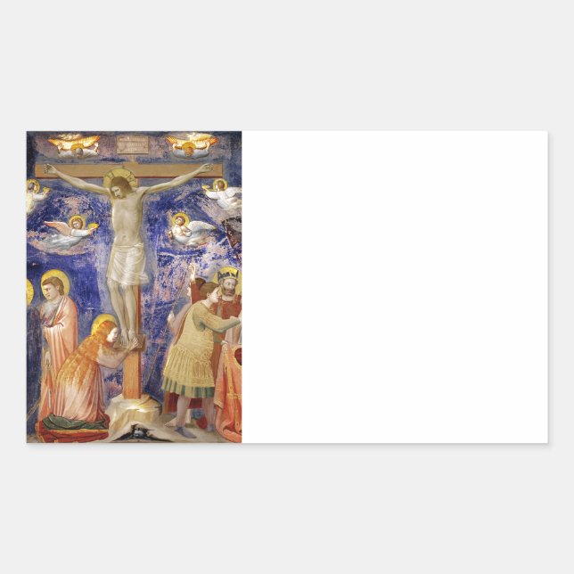 Medieval Good Friday Scene Rectangular Sticker (Front)