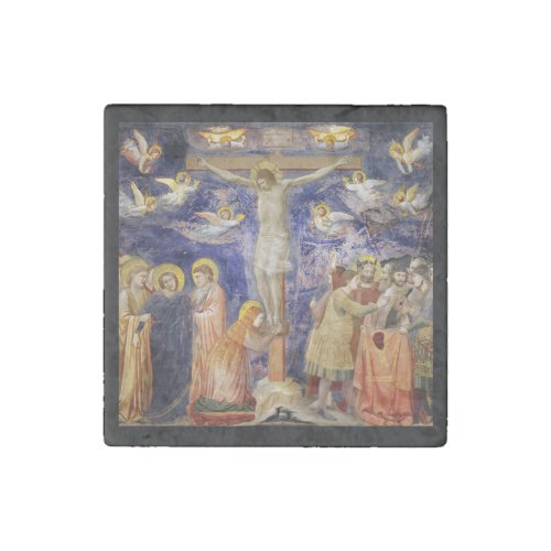 Medieval Good Friday Scene Stone Magnet