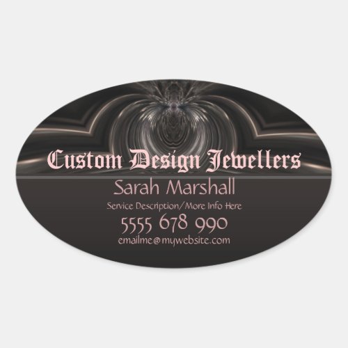 Medieval Goth Fantasy Jewellers Promotional Sticke Oval Sticker