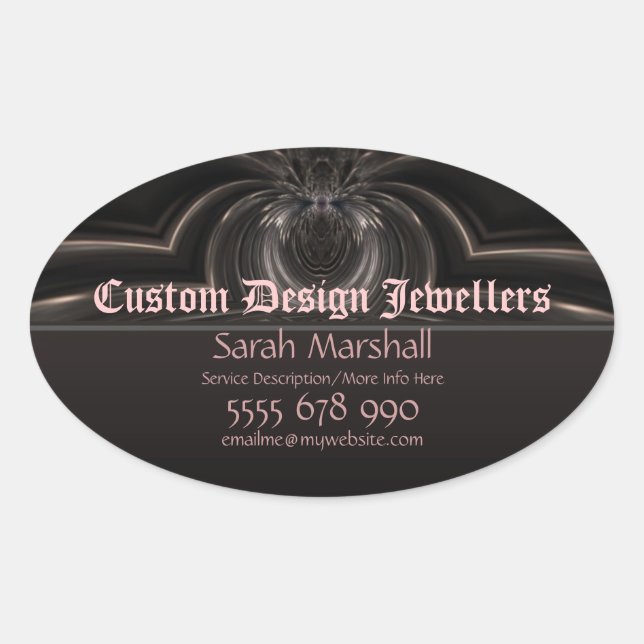 Medieval Goth Fantasy Jewellers Promotional Sticke Oval Sticker (Front)