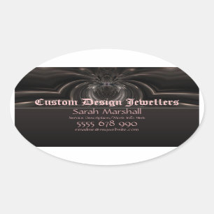 Medieval Goth Fantasy Jewellers Promotional Sticke Oval Sticker