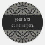 Medieval gothic flower customizable classic round sticker