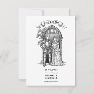 Medieval Gothic Knight Bride Groom Save The Date