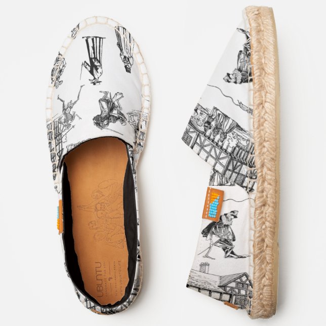 medieval gothic plague doctor skeleton toile espadrilles (Side)