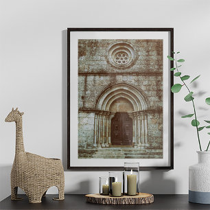 Medieval gothic portal in Santiago de Antas Photo Print