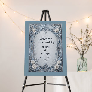 Medieval Gothic Winter Ice Silver Wedding welcome Foam Board