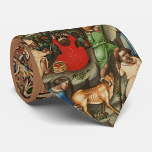 MEDIEVAL GRAPE VINEYARD HARVEST Antique Grapevine Neck Tie