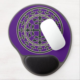 Medieval Green Beige Wreath Leaves Romanesque Gel Mouse Pad