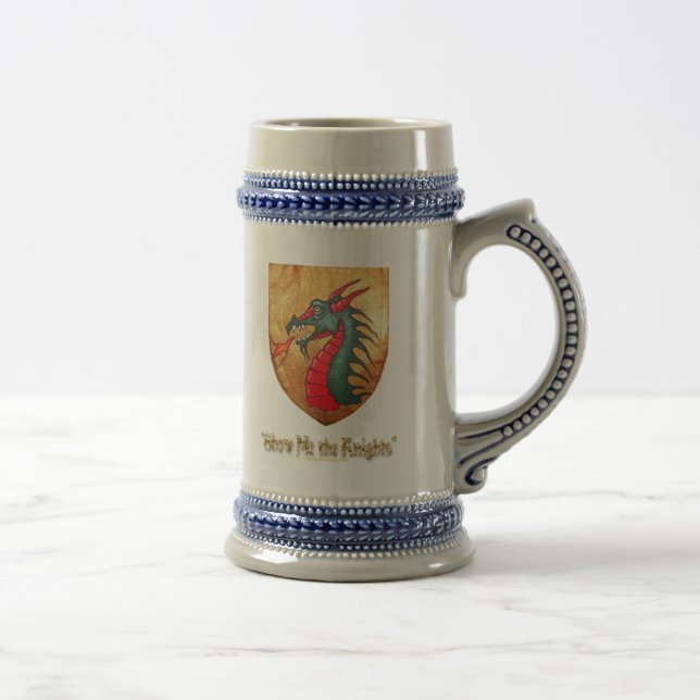 Medieval Green Dragon Shield Beer Stein (Right)