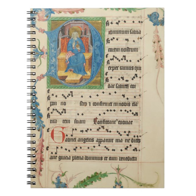 Medieval Gregorian Chant Manuscript Sheet Music Notebook (Front)