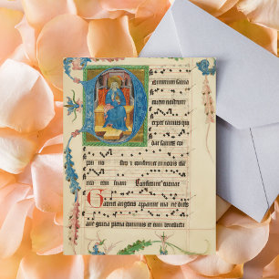 Medieval Gregorian Chant Manuscript Sheet Music Postcard