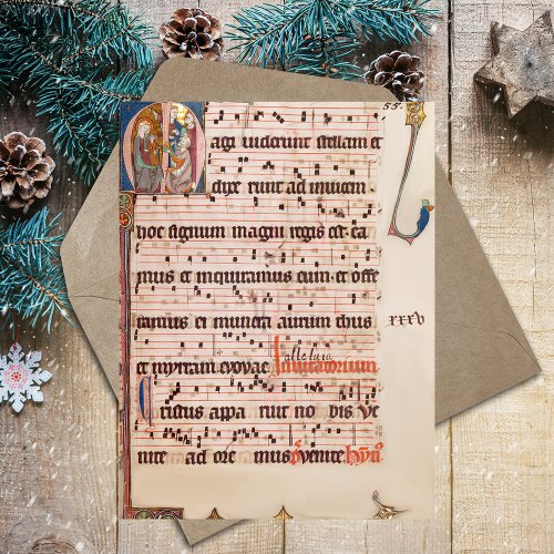 Medieval Gregoriant Chant Epiphany Three Kings Day Postcard