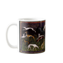 Medieval Greyhound Dogs in the Deep Woods