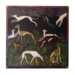 Medieval Greyhounds Fine Art Ceramic Tile at Zazzle