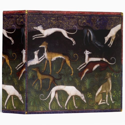 Medieval Greyhounds in the Deep Forest 3 Ring Binder