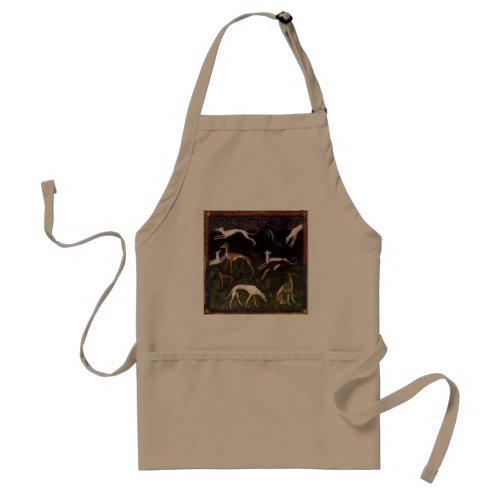 Medieval Greyhounds in the Deep Woods Adult Apron