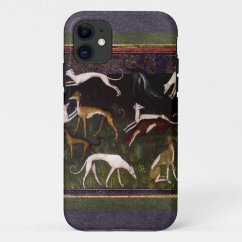 Medieval Greyhounds in the Deep Woods iPhone 11 Case