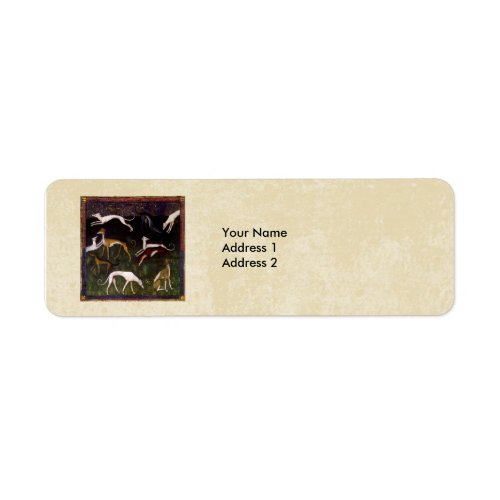 Medieval Greyhounds in the Deep Woods Custom Label