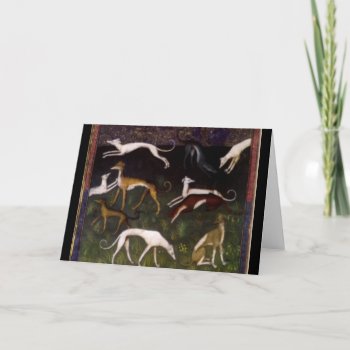 Medieval Greyhounds In The Deep Woods   Customized Card by cowboyannie at Zazzle