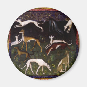 Medieval Greyhounds in the Deep Woods Magnet