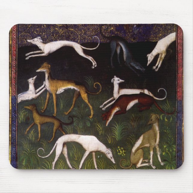 Medieval Greyhounds in the Deep Woods Mouse Pad (Front)