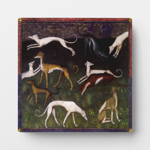 Medieval Greyhounds in the Deep Woods Plaque