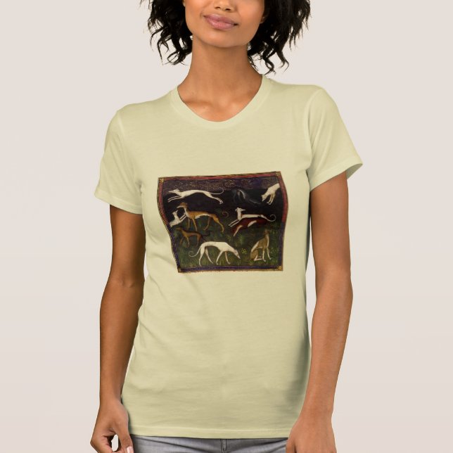 Medieval Greyhounds in the Deep Woods T-Shirt (Front)